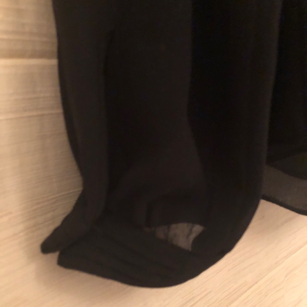 Naked Zebra VNeck Snap Front Top Blouse Black - Picture 4 of 8